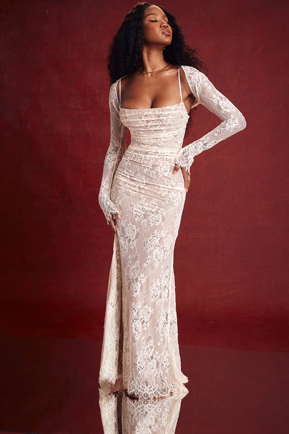Artemis  Vintage Cream Lace Maxi Dress — image 15