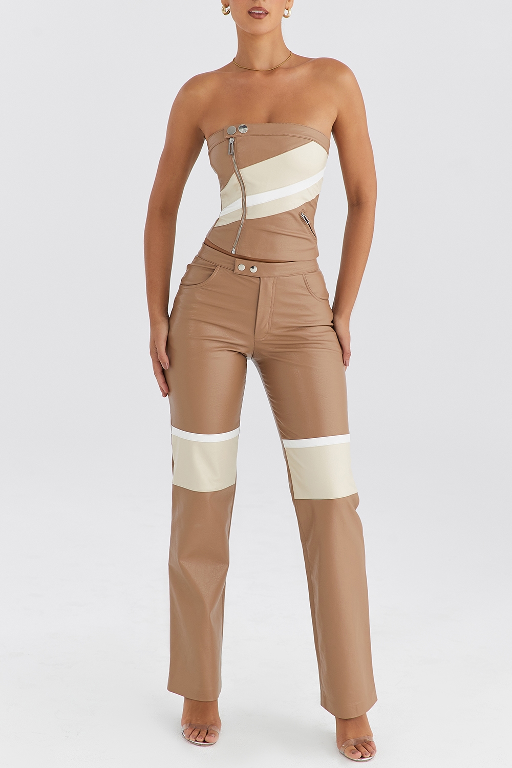 Mistress Rocks Nutmeg Vegan Leather Strapless Top - SALE — image 3