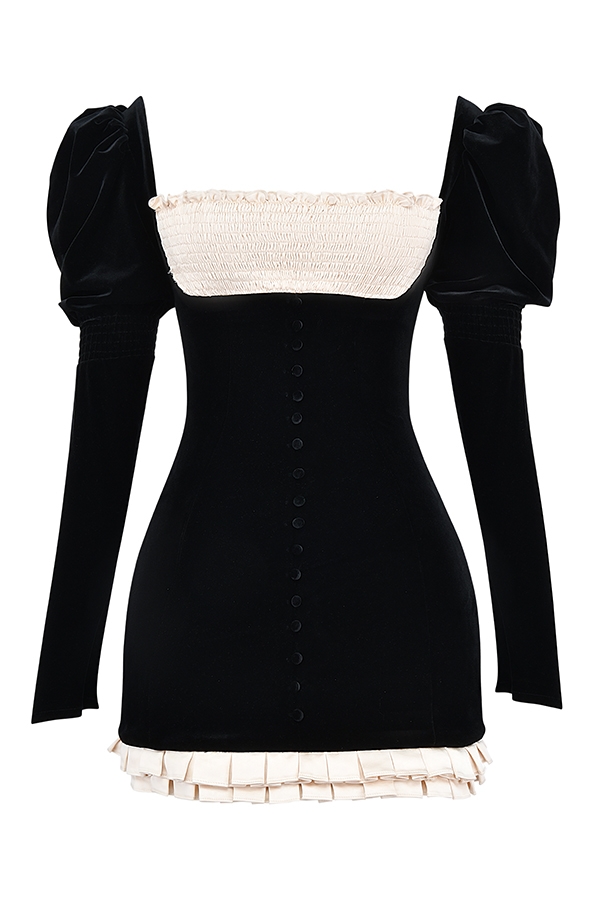 Azaria  Black & Vintage Cream Mini Dress — image 11