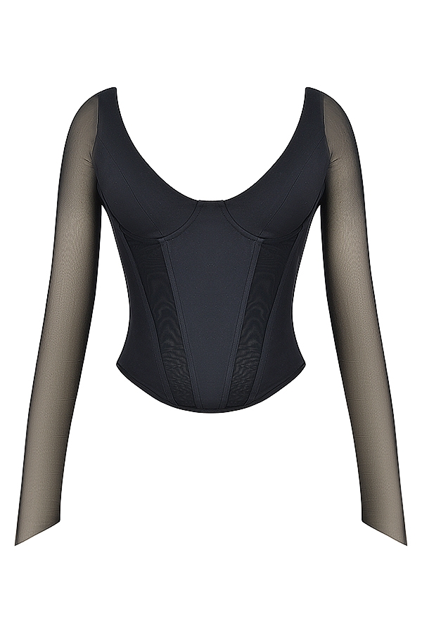 Araminta  Black Long Sleeve Corset — image 12