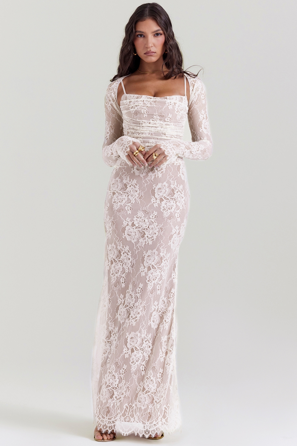 Artemis  Vintage Cream Lace Maxi Dress — image 3