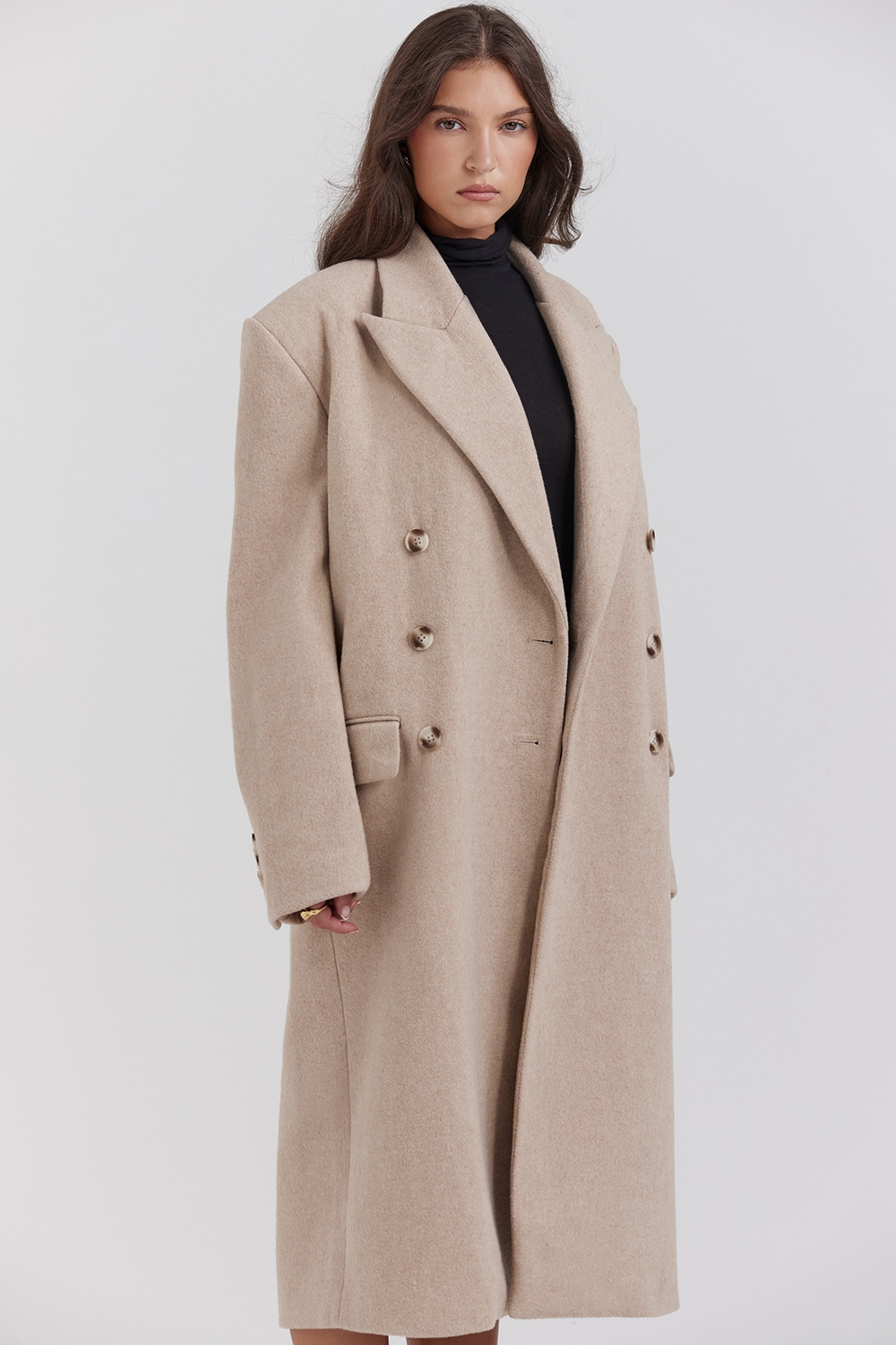 Carter  Oatmeal Double Breasted Coat — image 8