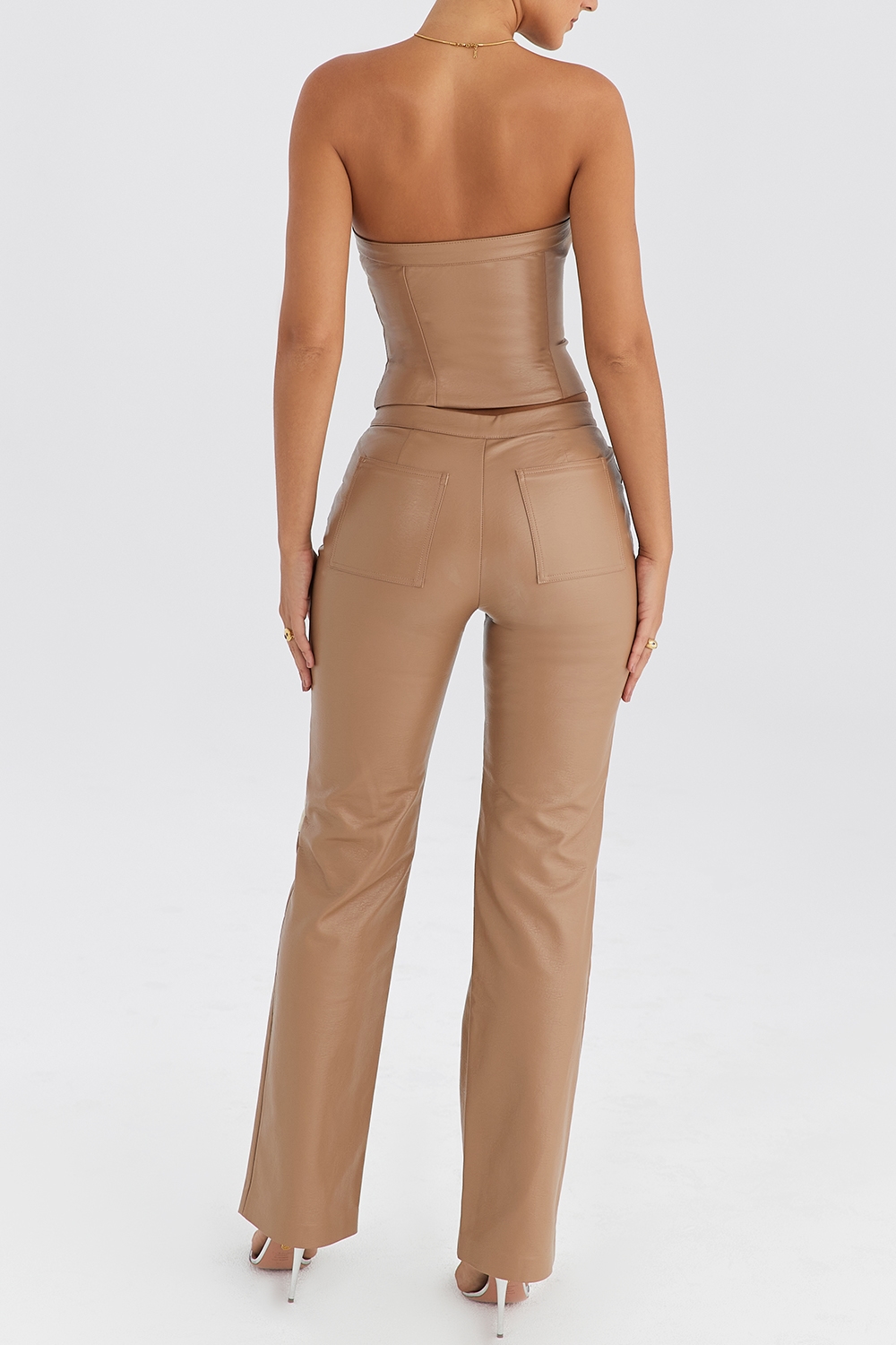 Mistress Rocks Nutmeg Vegan Leather Trousers - SALE — image 8