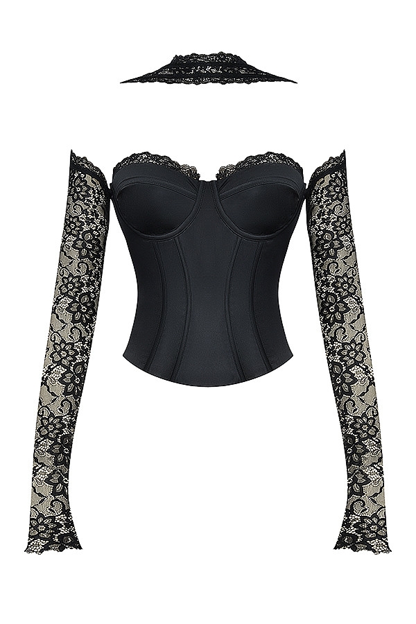 Mistress Rocks Black Satin & Lace Corset - SALE — image 13