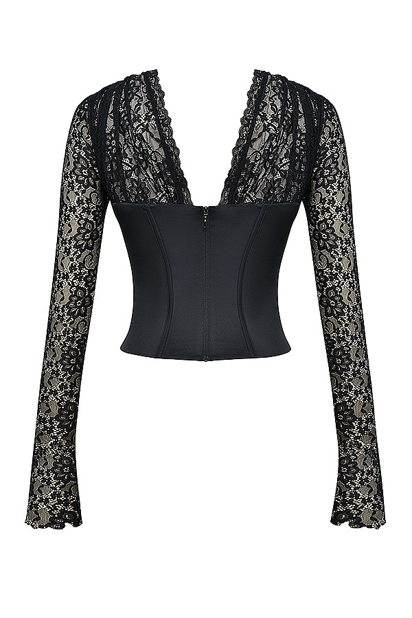 Mistress Rocks Black Satin & Lace Corset - SALE — image 15