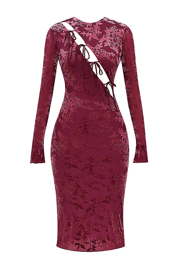 Mistress Rocks Mahogany Devore Midi Dress - SALE — image 9
