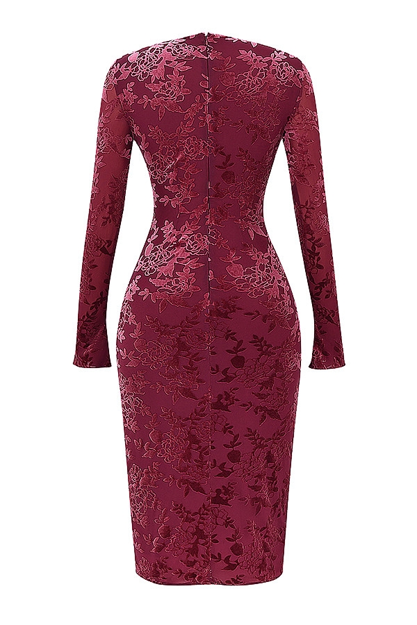 Mistress Rocks Mahogany Devore Midi Dress - SALE — image 11