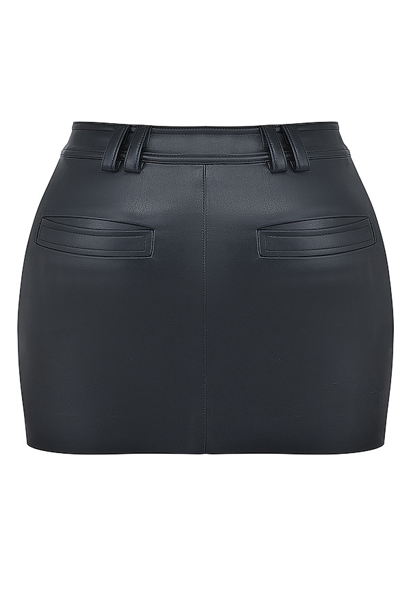 Mistress Rocks Black Vegan Leather Cargo Skirt - SALE — image 14