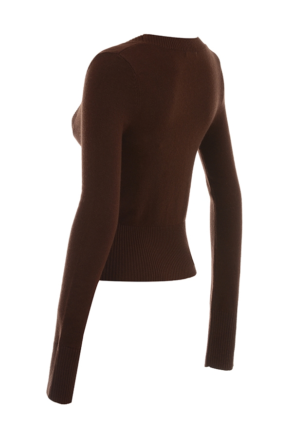 Raquel  Chocolate Cashmere Blend Scoop Neck Top — image 10