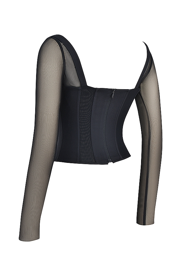 Araminta  Black Long Sleeve Corset — image 13