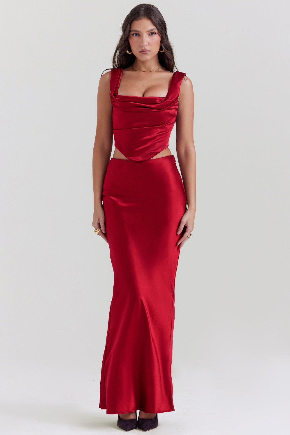 Sydel  Ruby Satin Bias Cut Maxi Skirt — image 1