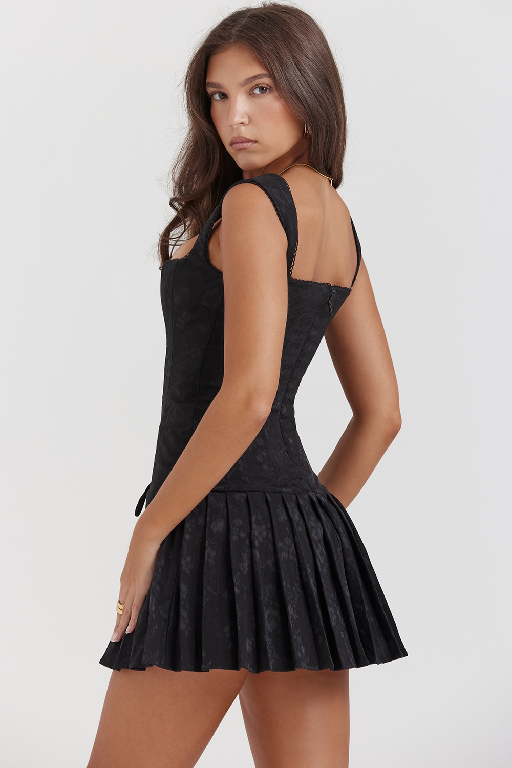 Talia  Black Pleated Mini Dress — image 9