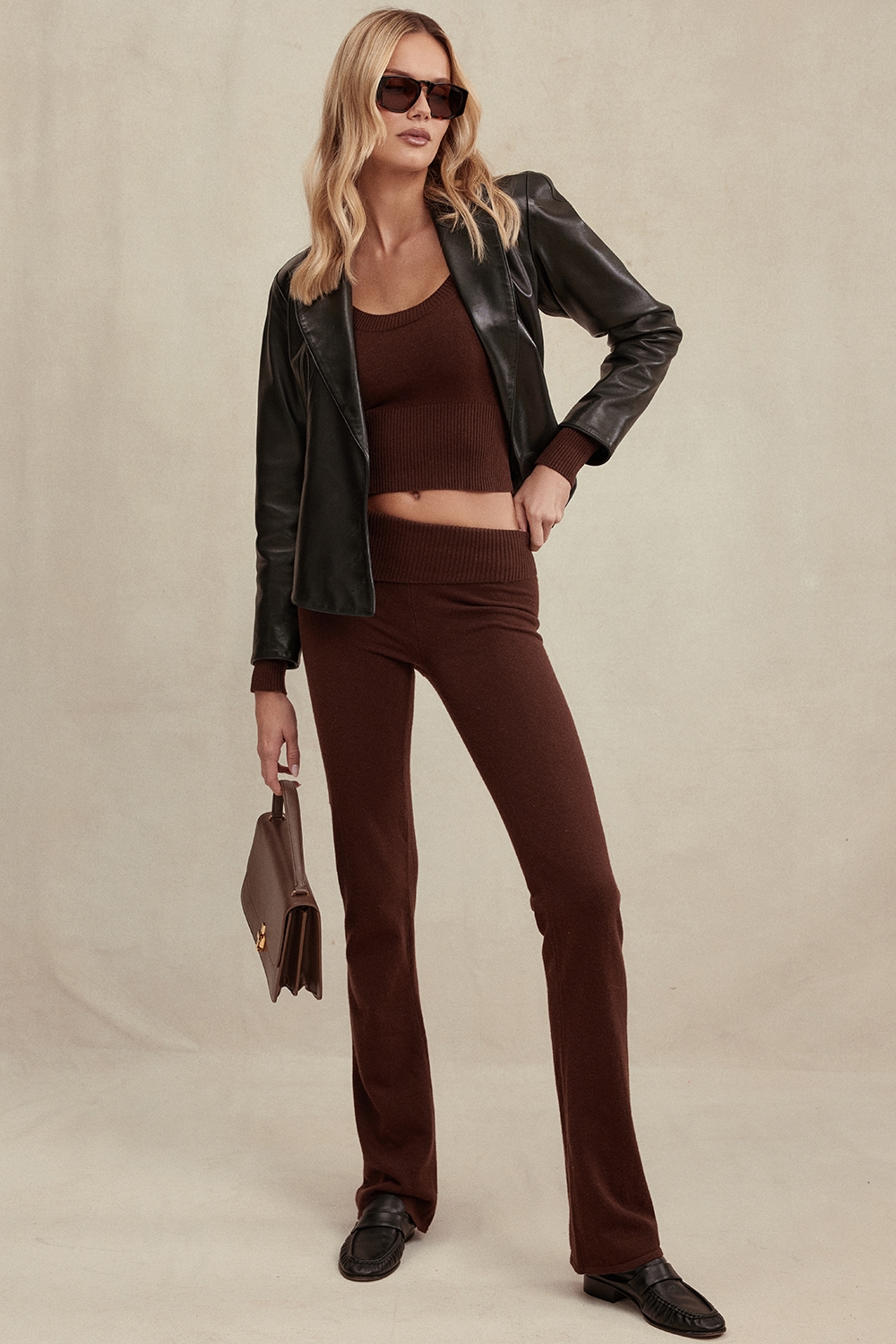 Ama  Chocolate Cashmere Blend Trousers — image 9