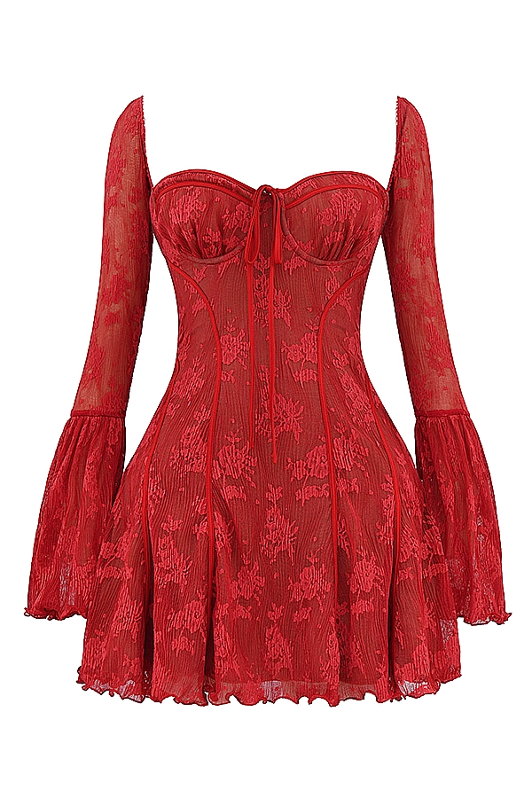 Analissa  Scarlet Lace Corset Dress — image 15