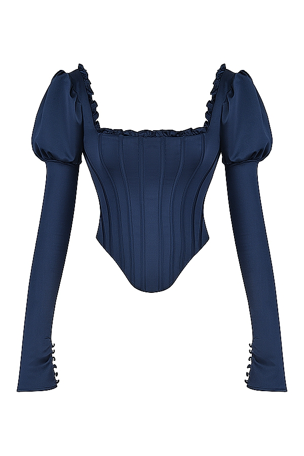 Dana  Navy Puff Sleeve Corset — image 11