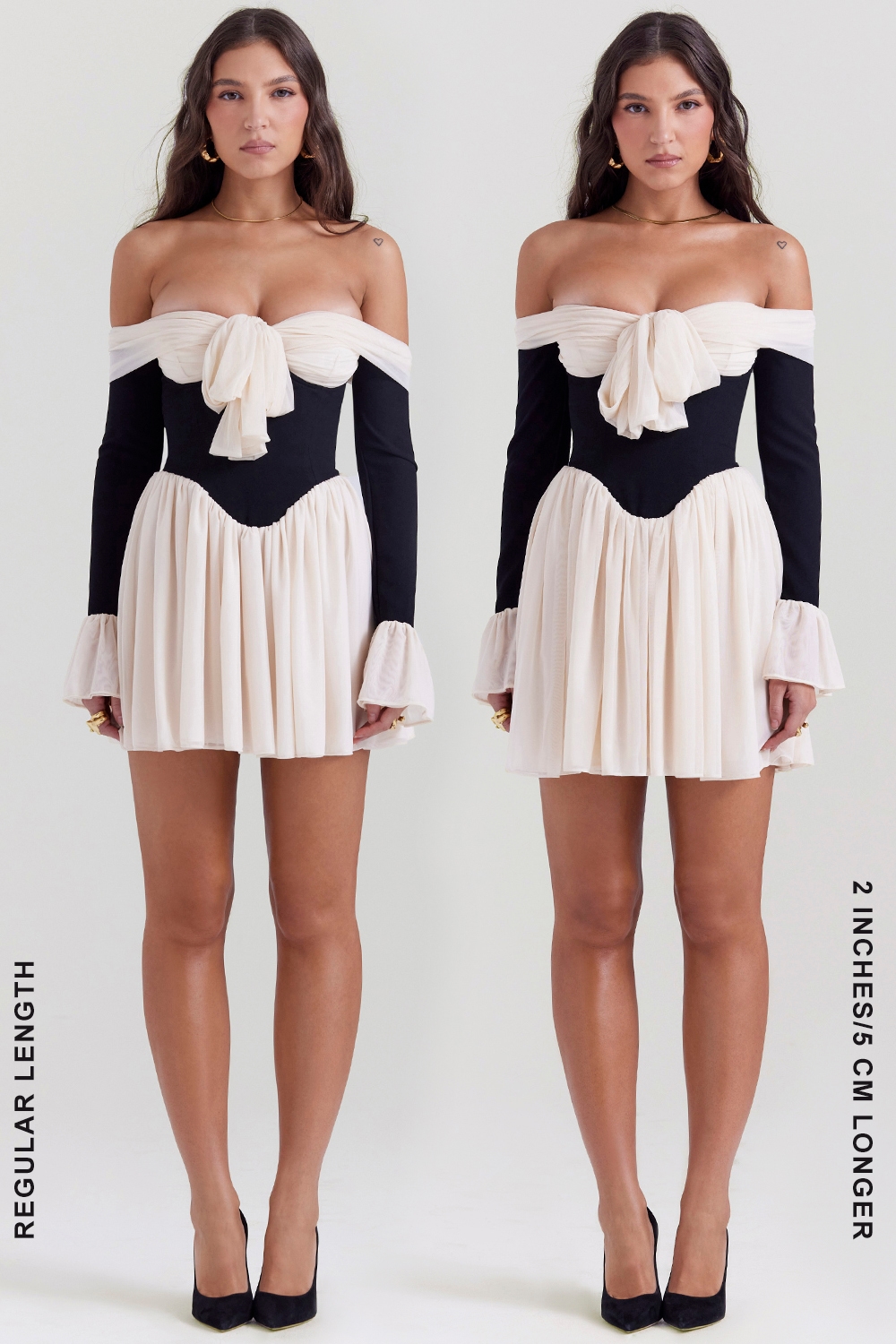 Alana  Black & Cream Off Shoulder Dress — image 10