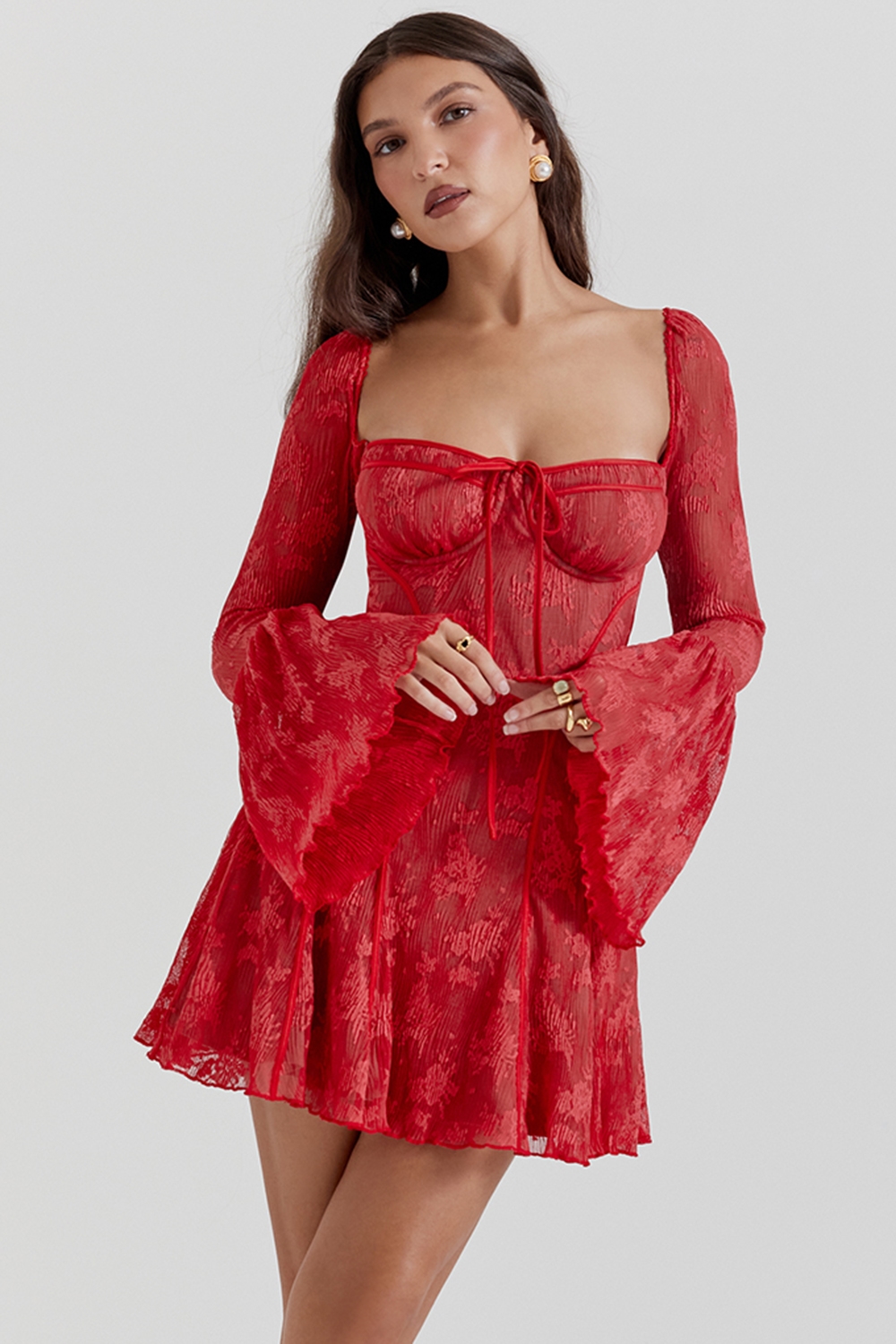 Analissa  Scarlet Lace Corset Dress — image 1