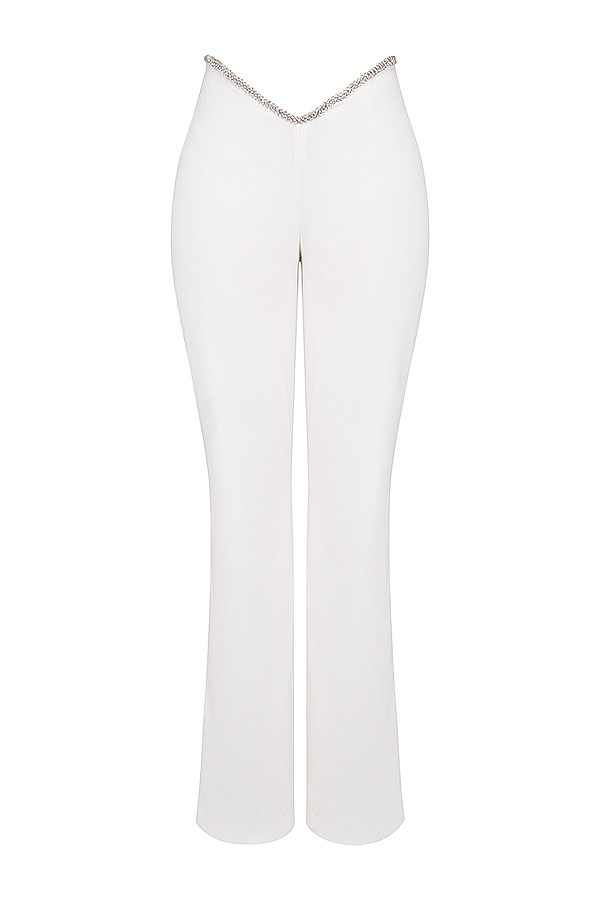 Mistress Rocks Ivory Crystal Embellished Trousers - SALE — image 9