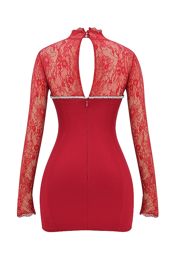 Mistress Rocks Cranberry Crystal Trimmed Mini Dress - SALE — image 15