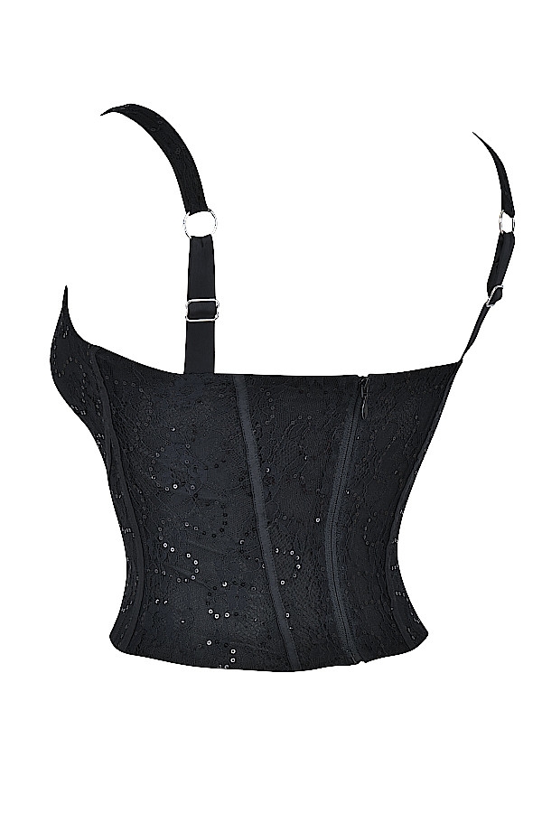 Mistress Rocks Black Lace Sequin Corset - SALE — image 13