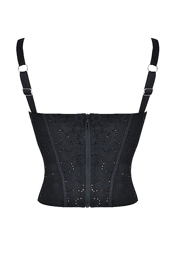 Mistress Rocks Black Lace Sequin Corset - SALE — image 14