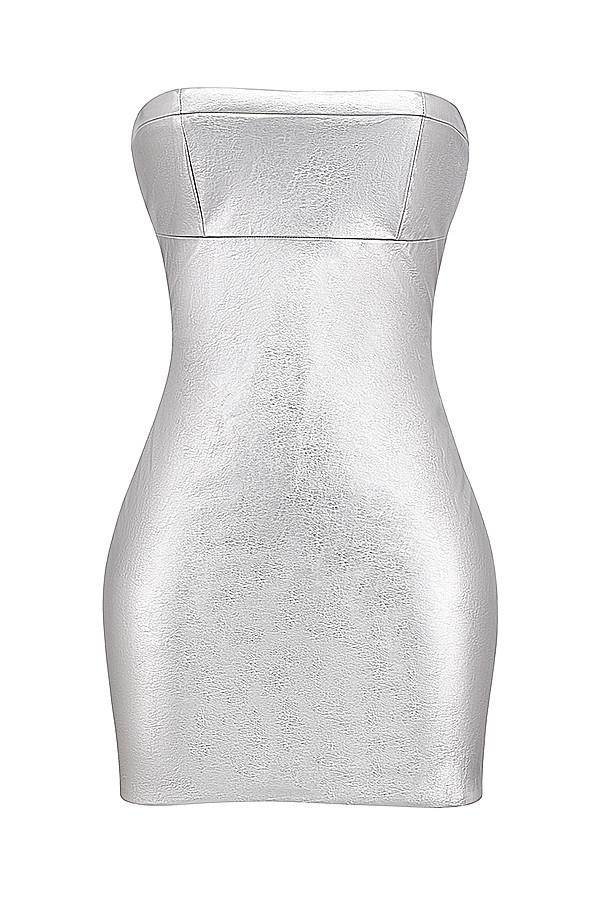 Mistress Rocks Silver Metallic Strapless Mini Dress - SALE — image 13