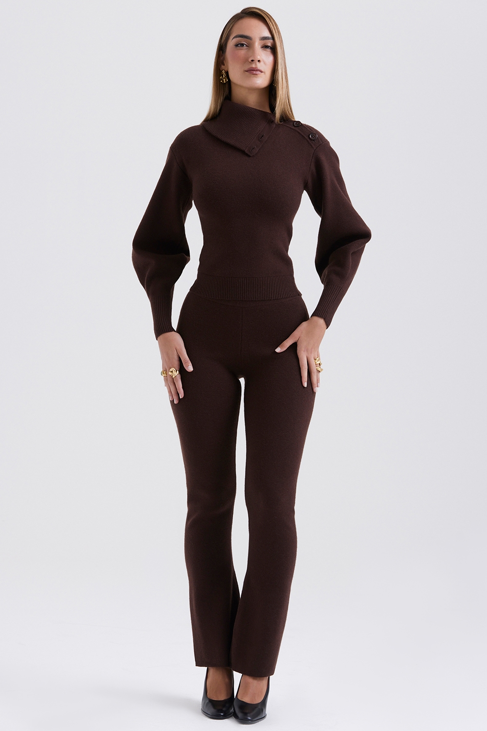 Nereida  Chocolate Cashmere Blend Trousers — image 3