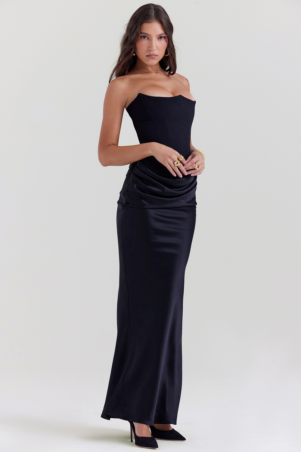 Persephone  Black Strapless Corset Dress — image 6