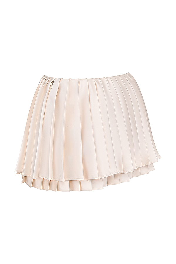 Emira  Ivory Pleated Mini Skirt — image 15