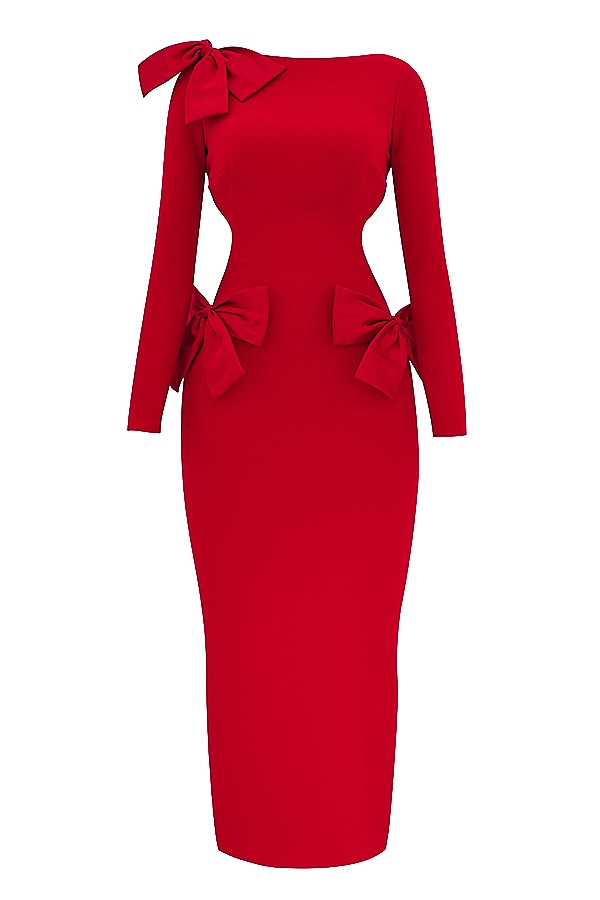 Lavele  Red Bow Maxi Dress — image 17