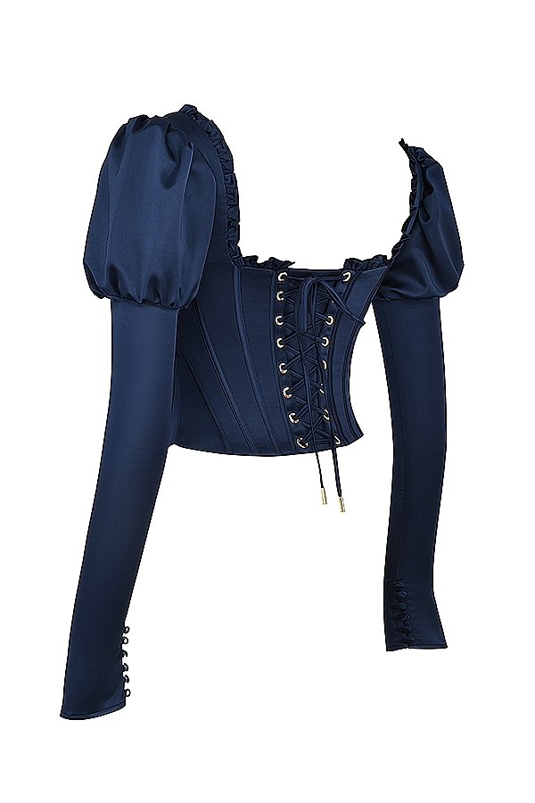 Dana  Navy Puff Sleeve Corset — image 12