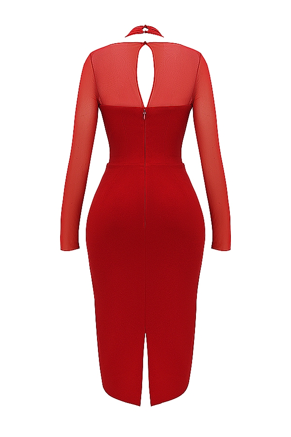 Yasmin  Scarlet Plunge Midi Dress — image 14