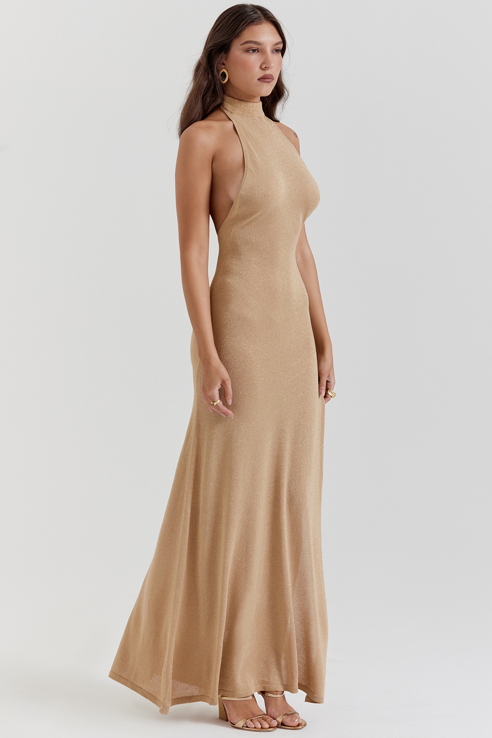 Selia  Gold Knit Maxi Dress — image 7