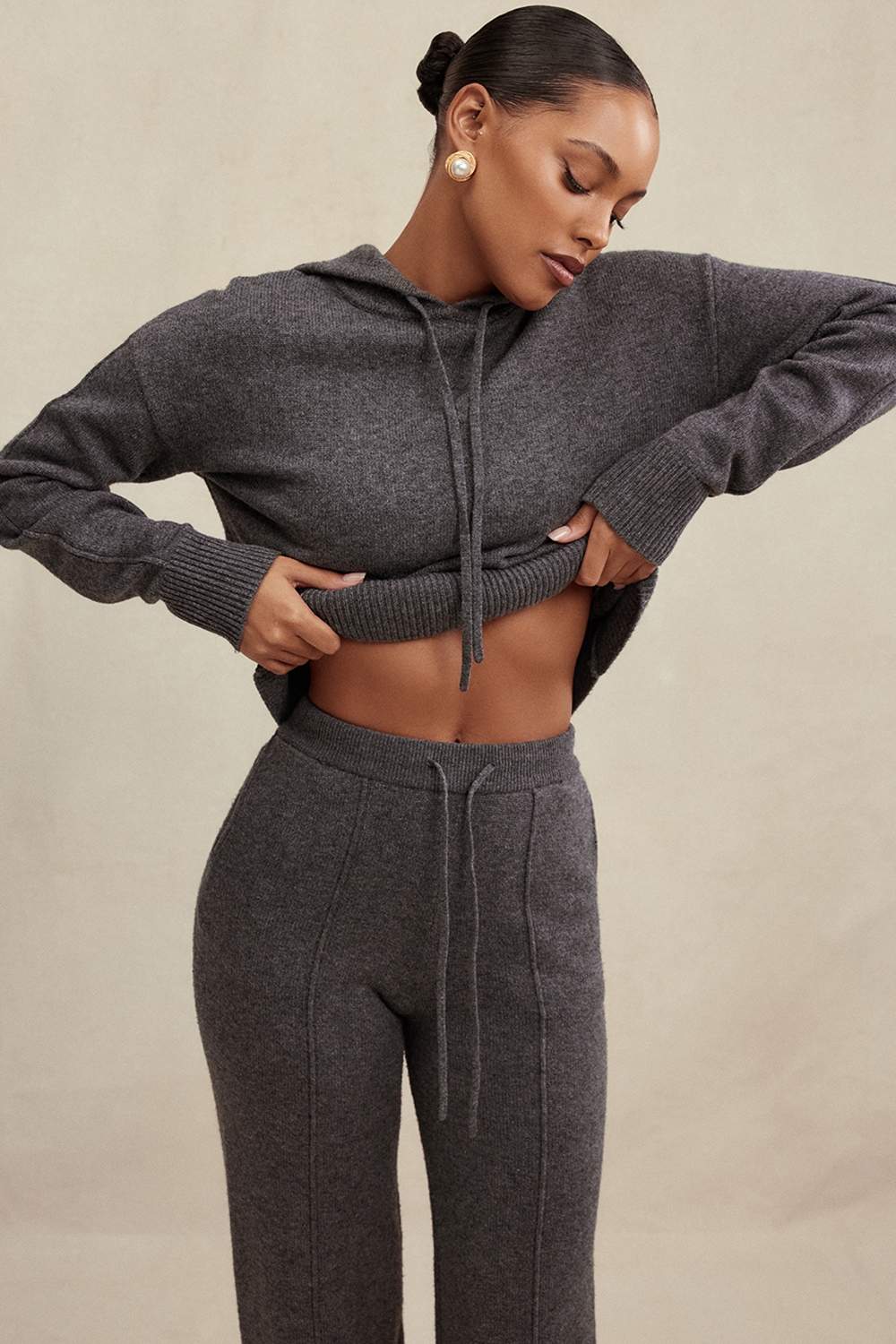 Jionni  Charcoal Cashmere Blend Hoodie — image 9