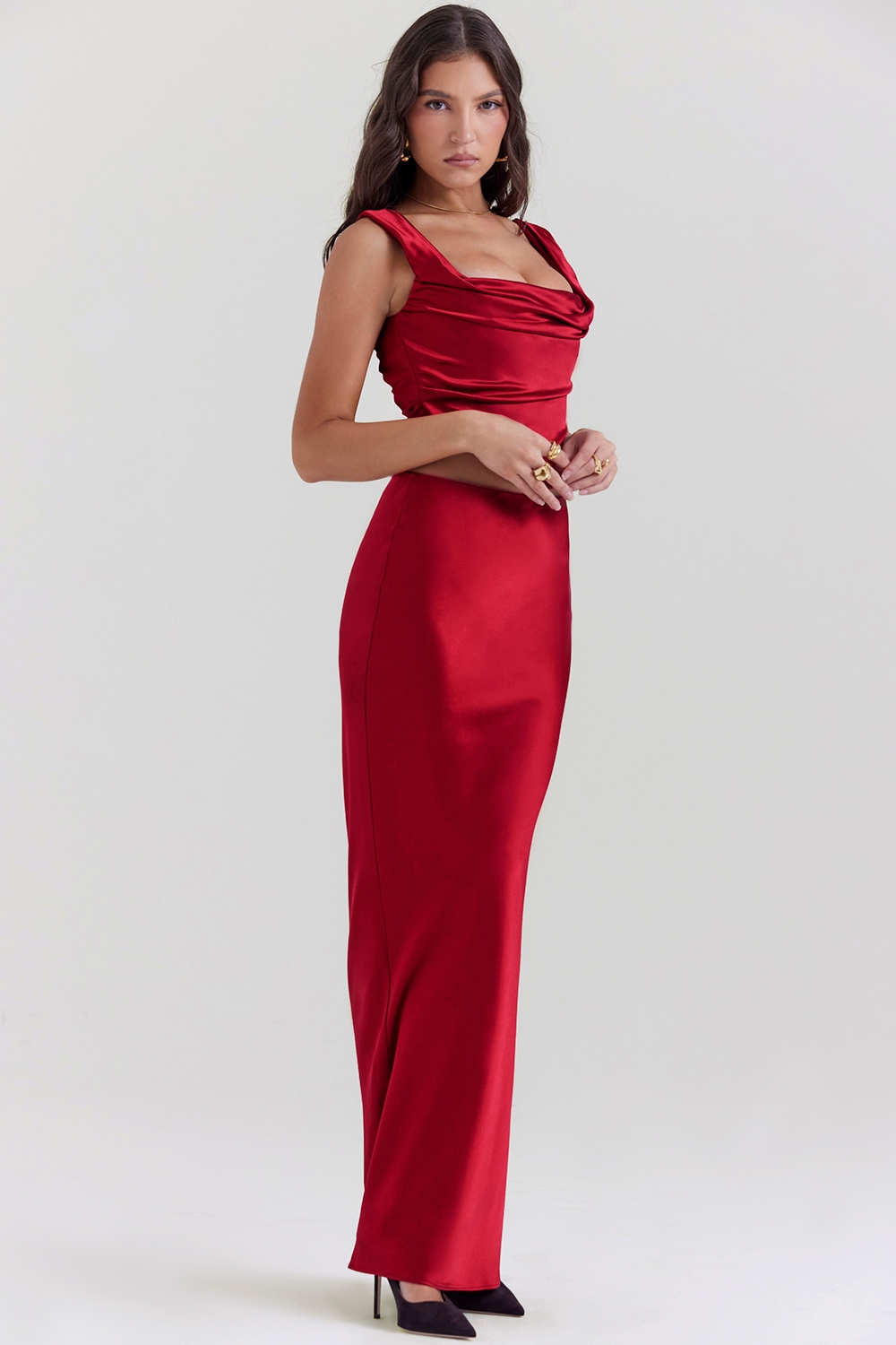 Sydel  Ruby Satin Bias Cut Maxi Skirt — image 6