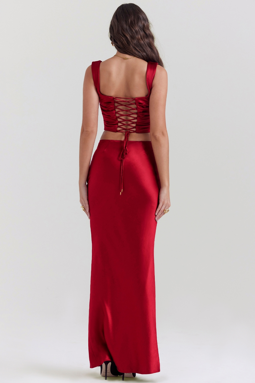 Sydel  Ruby Satin Bias Cut Maxi Skirt — image 8