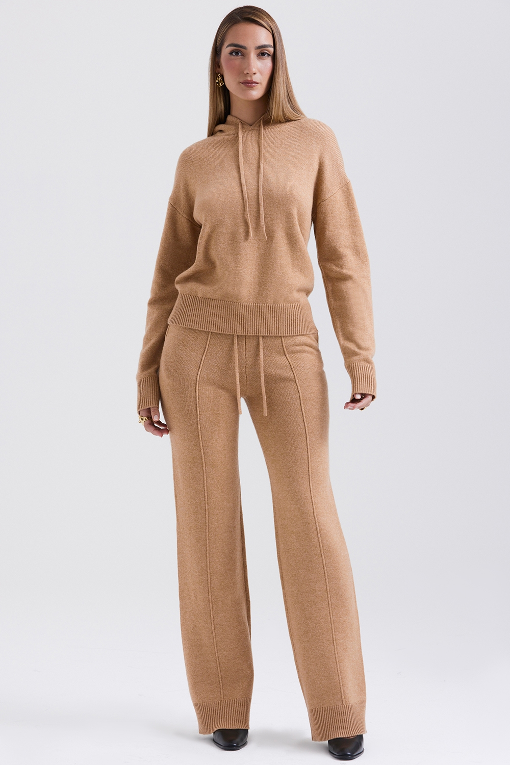 Yalina  Camel Cashmere Blend Trousers — image 2