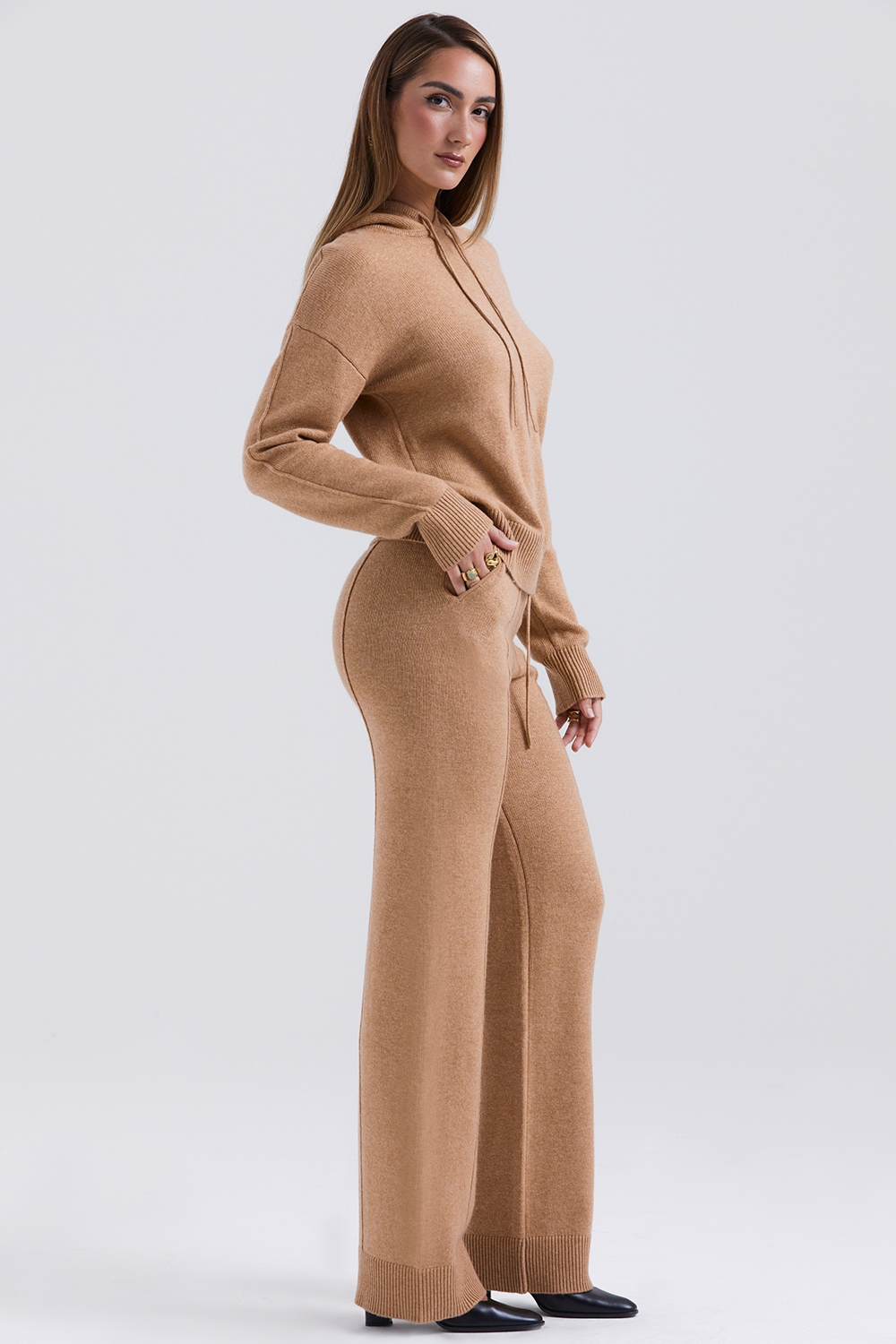 Yalina  Camel Cashmere Blend Trousers — image 5