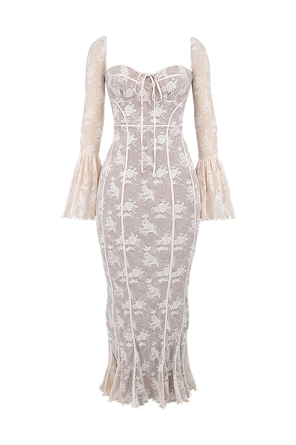 Delilah  Vintage Cream Lace Maxi Dress — image 13
