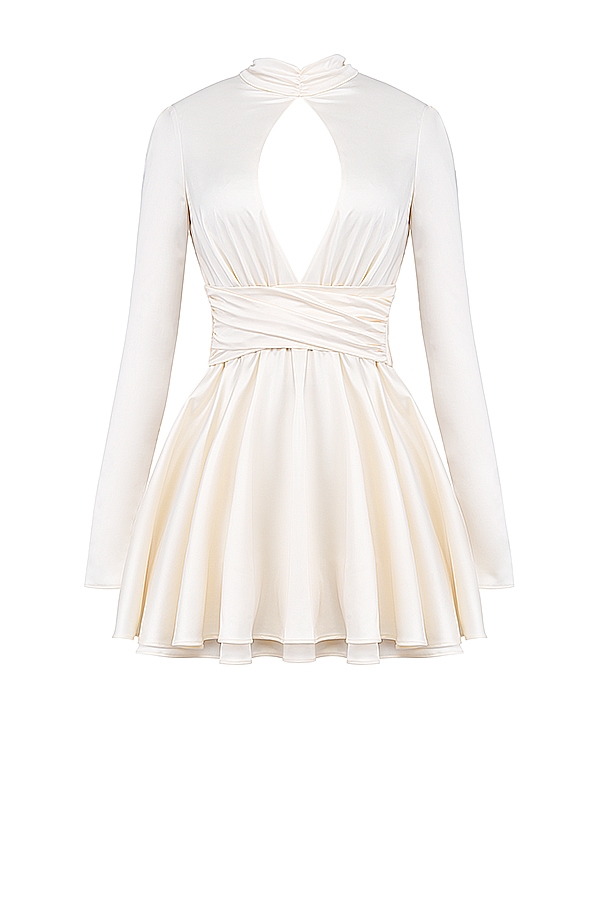 Aryana  Ivory Bow Mini Dress — image 12