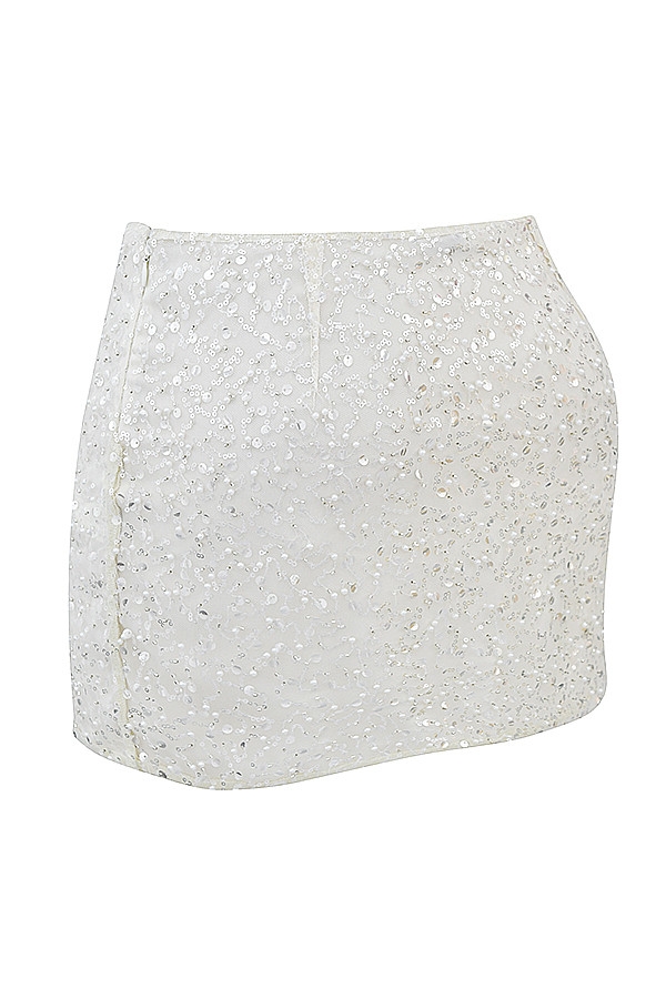 Mistress Rocks Ivory Sequin Beaded Mini Skirt - SALE — image 13