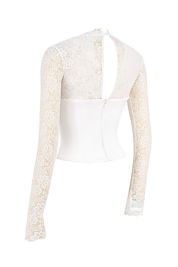 Mistress Rocks Ivory Satin & Lace Corset - SALE — image 13