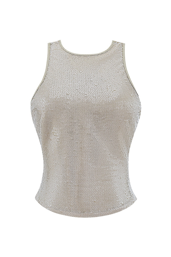 Mistress Rocks Sandstone Sequin Open Back Top - SALE — image 11