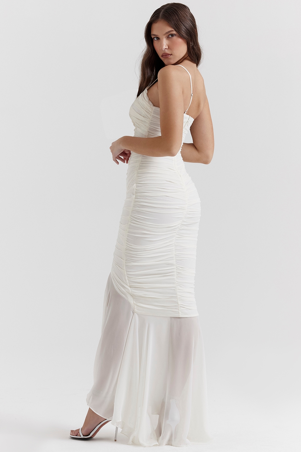Pearla  Ivory Ruched Maxi Dress — image 8