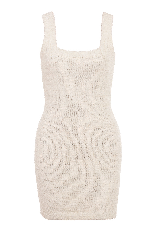 Zaira  Cream Chenille Knit Mini Dress — image 10