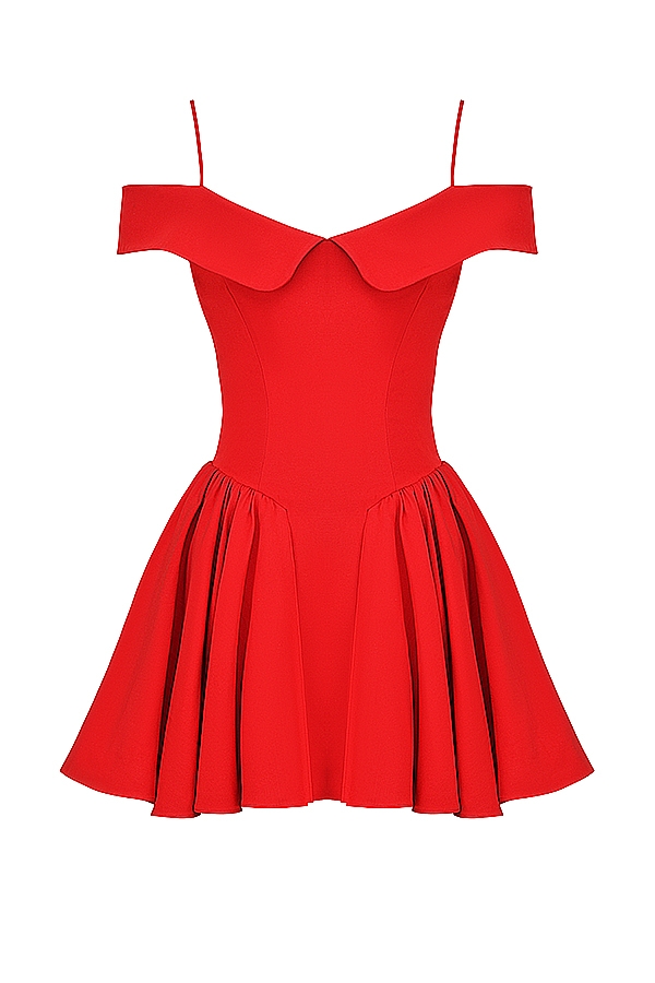 Elida  Scarlet Off Shoulder Mini Dress — image 17
