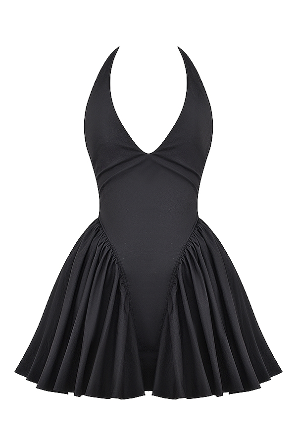 Valentia  Black Halter Mini Dress — image 15