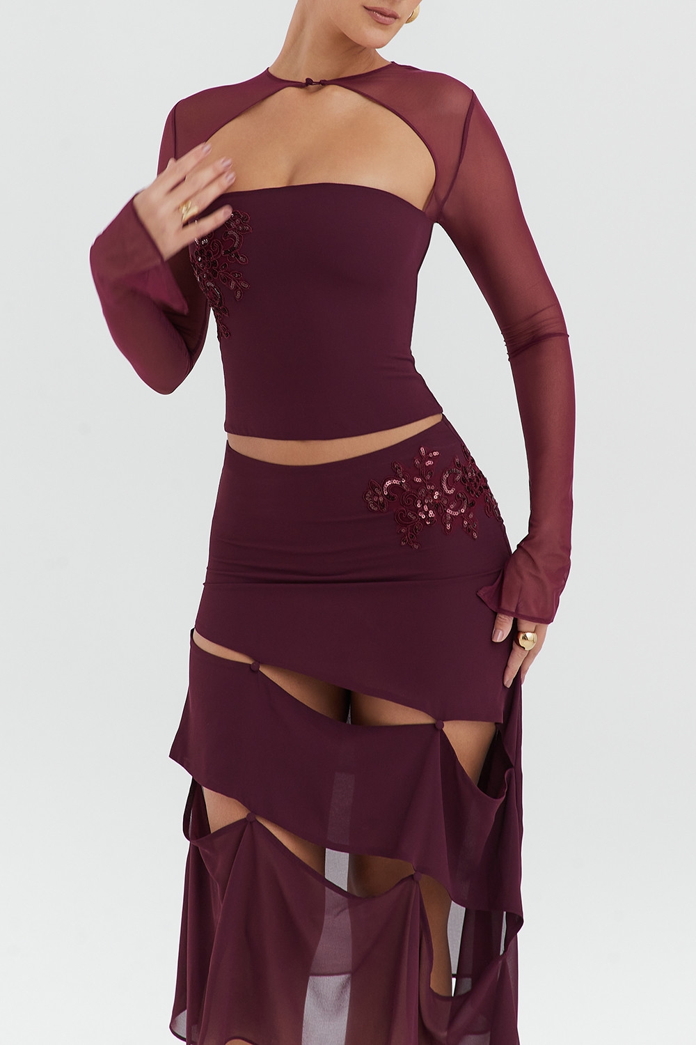 Mistress Rocks Black Cherry Embellished Top - SALE — image 5