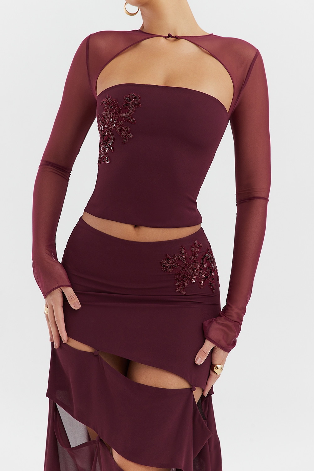 Mistress Rocks Black Cherry Embellished Top - SALE — image 6