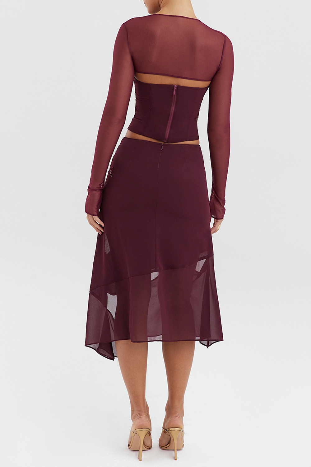 Mistress Rocks Black Cherry Embellished Midi Skirt - SALE — image 9